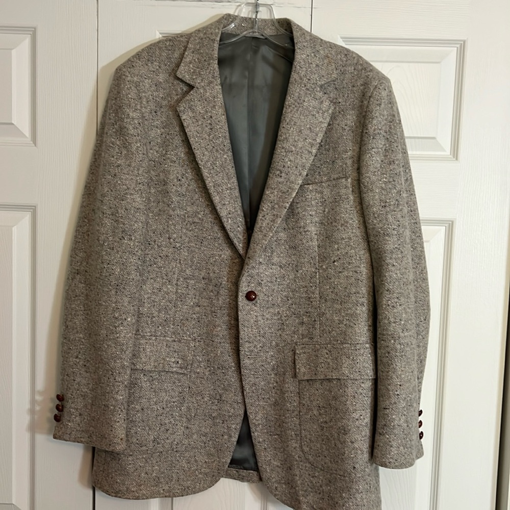 Distinctive Tailoring Vintage Tweed Fabric Men’s Long Winter Blazer Sz Large/XL